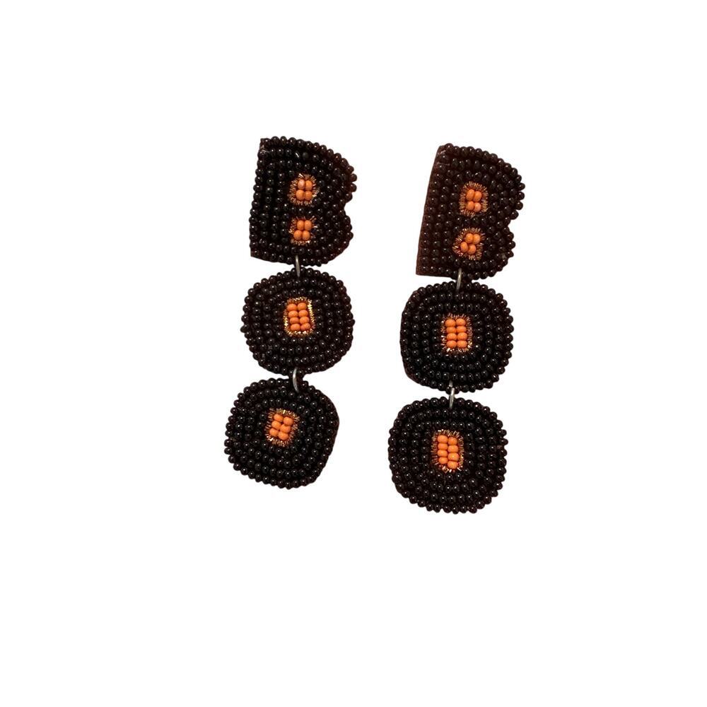 Halloween "Boo" Beaded Earrings l Halloween Accessory l Halloween Jewelry